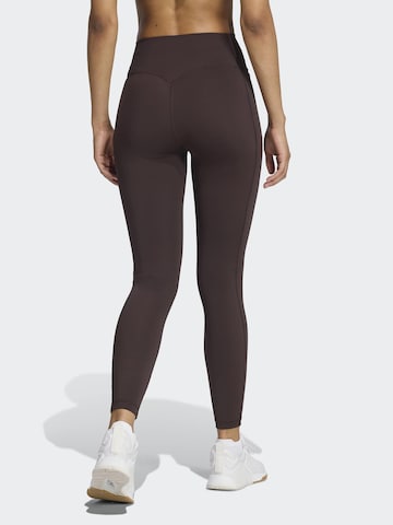 ADIDAS PERFORMANCE Skinny Workout Pants in Brown