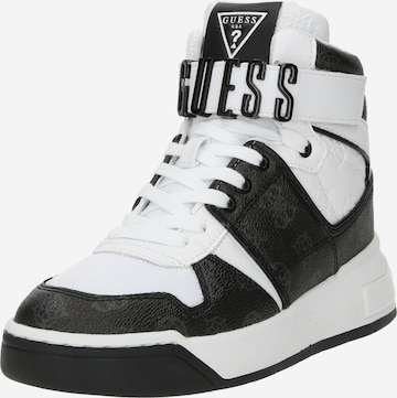 GUESS Sneakers hoog 'CORTEN 3' in Wit: voorkant
