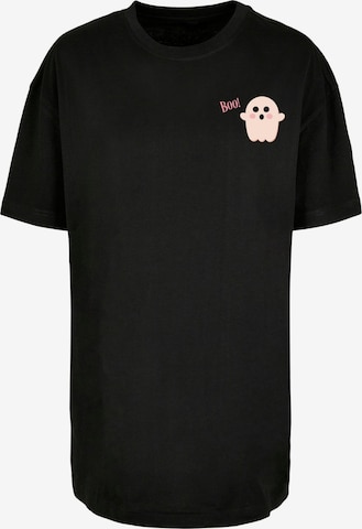 Tricou supradimensional 'Halloween - Boo Ghost' de la Merchcode pe negru: față