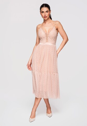Ombre Cocktailjurk in Beige: voorkant