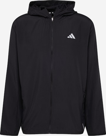 ADIDAS PERFORMANCE Athletic Jacket 'Run it' in Black: front