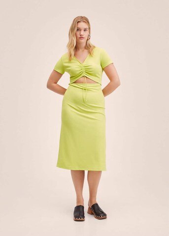 MANGO Knitted dress in Green