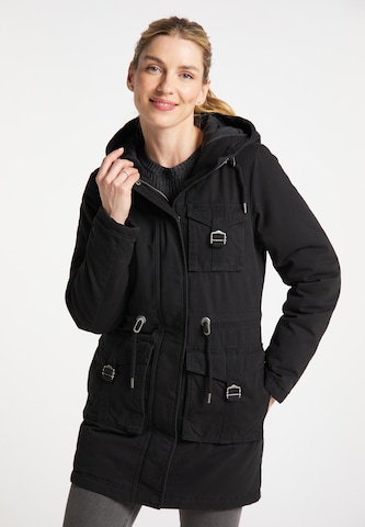 Parka d’hiver usha BLUE LABEL en noir : devant