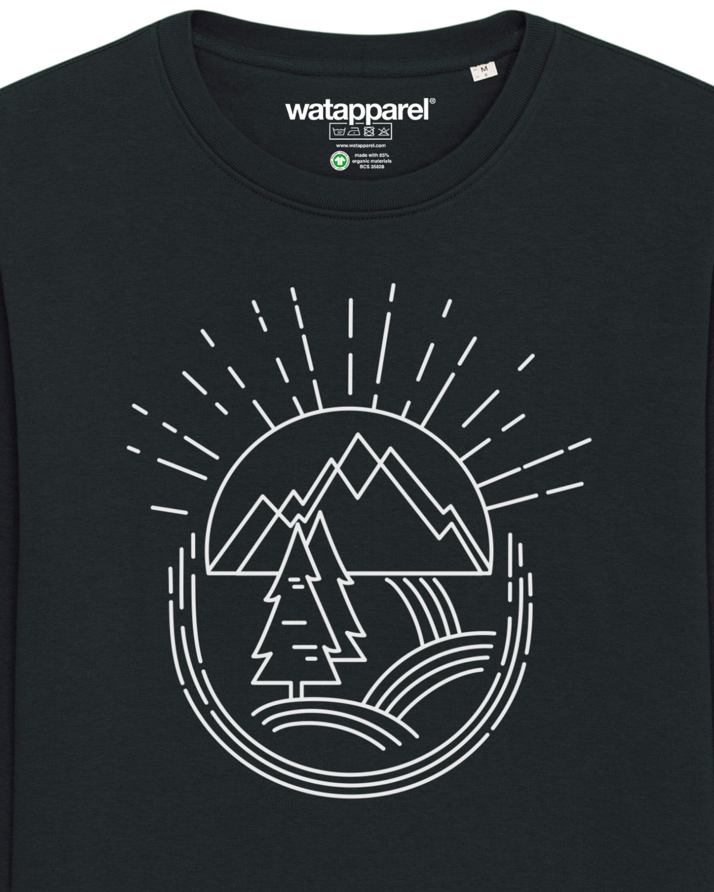Watapparel Sweatshirt ' Natur ist schön ' in Schwarz