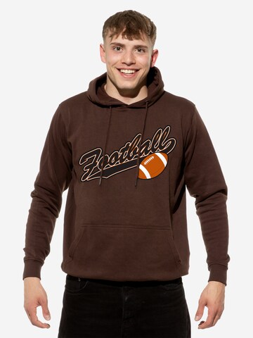 Cotton Prime Sweatshirt 'American Football' in Bruin: voorkant