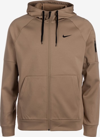 NIKE Sportsweatvest in Bruin: voorkant