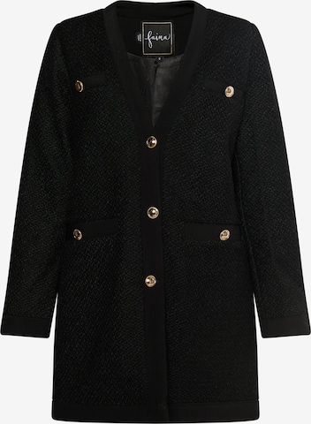 Blazer di faina in nero: frontale