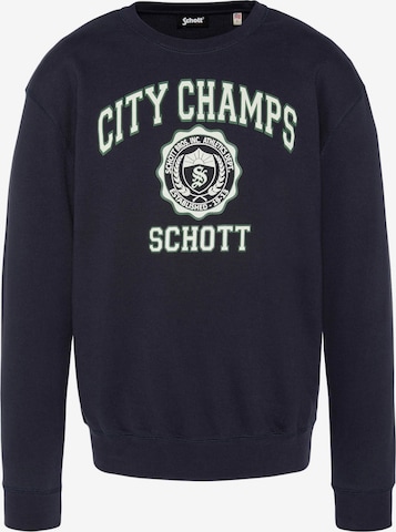 Schott NYCSweater majica 'Swivan1' - plava boja: prednji dio