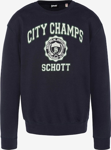 Sweat-shirt 'Swivan1' Schott NYC en bleu : devant