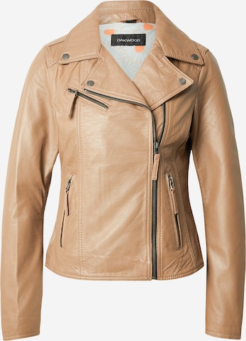 OAKWOOD Prehodna jakna 'CLIPS' | rjava barva: sprednja stran