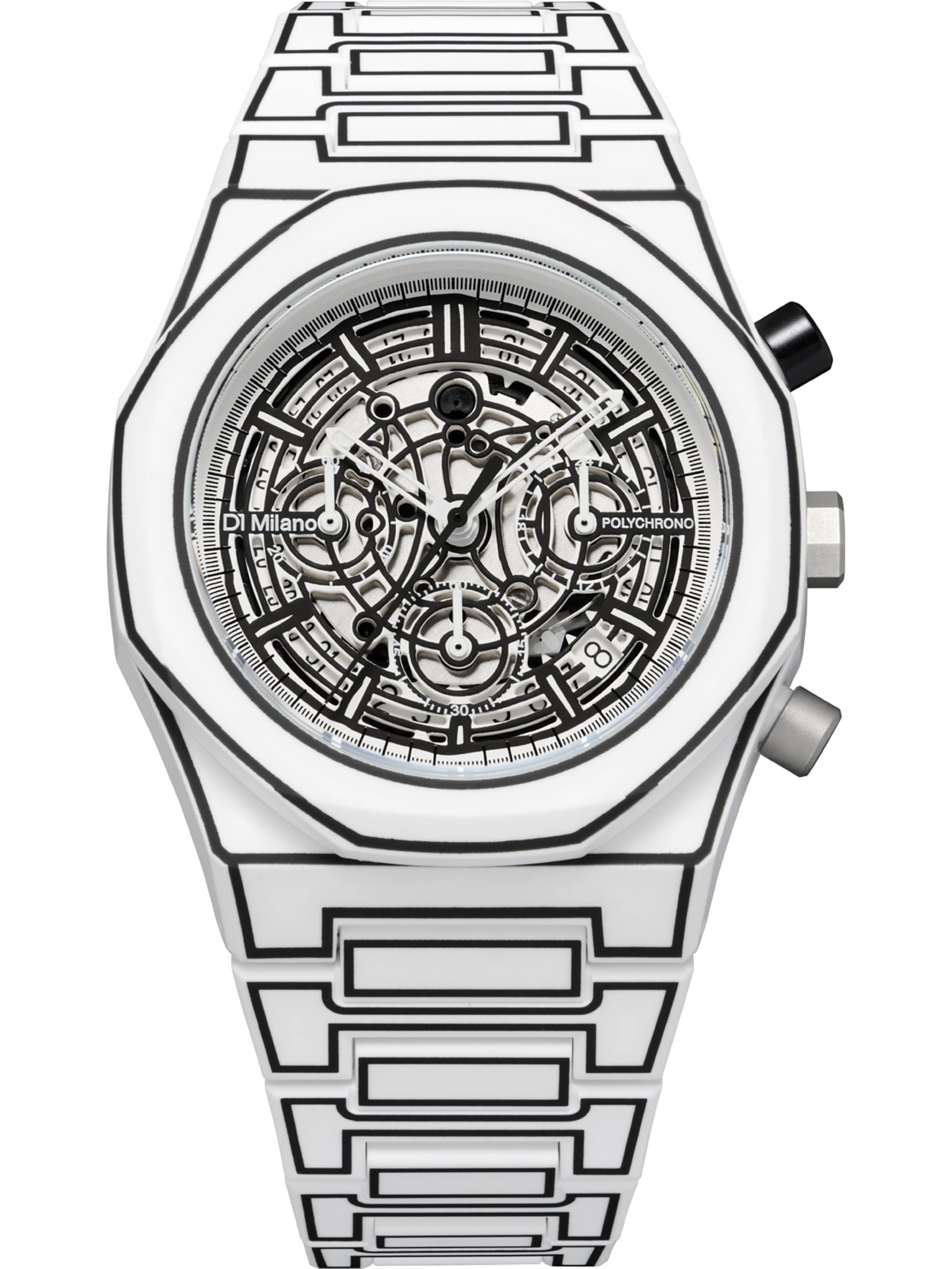 D1 Milano Analoguhr 'PHBJ10' in Weiß: Vorderseite