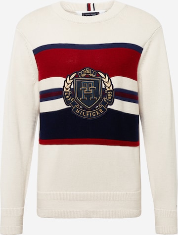 Pull-over TOMMY HILFIGER en beige : devant