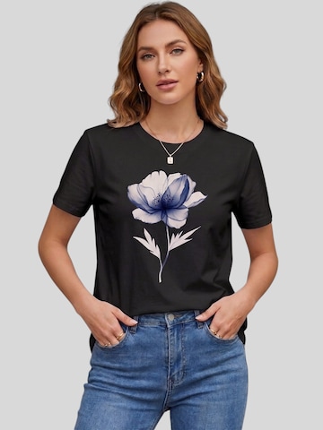 T-shirt 'Women's Short Sleeve Shirt Summer Tops' LapaPlus en noir : devant