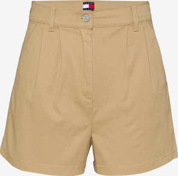 Tommy Jeans Обычный Брюки со складками 'CLAIRE' в Бежевый: спереди