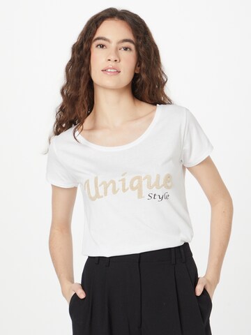 Key Largo T-shirt 'UNIQUE' i vit: framsida