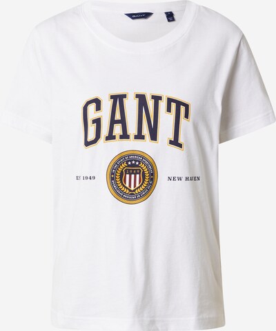 GANT Тениска в нощно синьо / златистожълто / бяло, Преглед на продукта