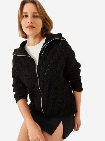 Cardigan Bianco Lucci en noir : devant