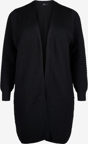 Zizzi Knit cardigan 'RACHEL' in Black: front