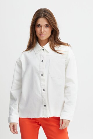 PULZ Jeans Between-Season Jacket in White: front