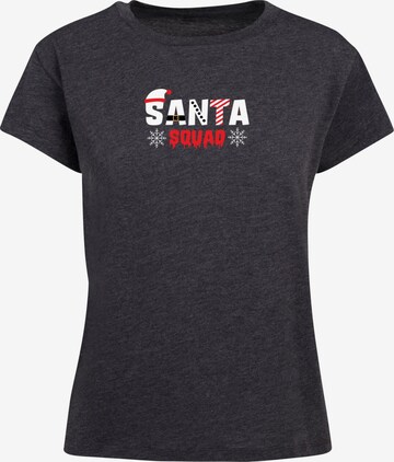 Merchcode Shirt 'Santa Squad Box' in Grijs: voorkant
