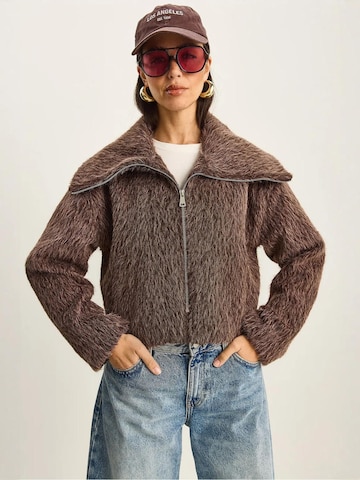 Bianco Lucci Between-Seasons Coat in Brown