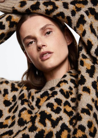 MANGO Pullover 'leopard' in Braun