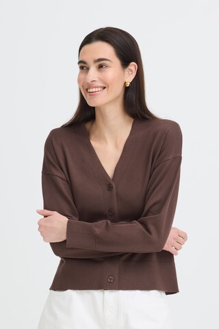 b.young Strickjacke 'MORLA' in Braun: Vorderseite