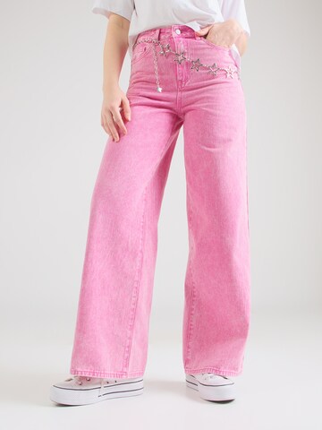 rožinė VILA Plačios klešnės Džinsai 'VIEMMI': priekis