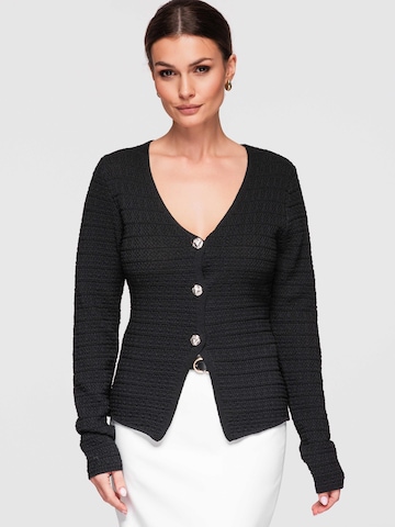 Ombre Gebreid vest in Zwart: voorkant