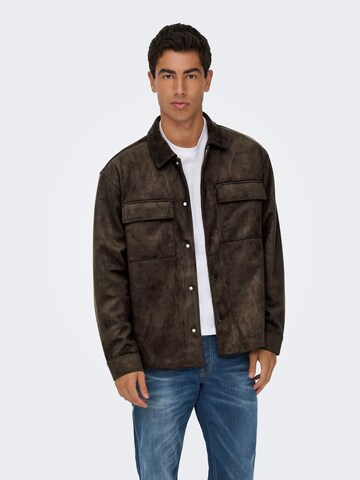Veste mi-saison 'RAVI' Only & Sons en marron : devant