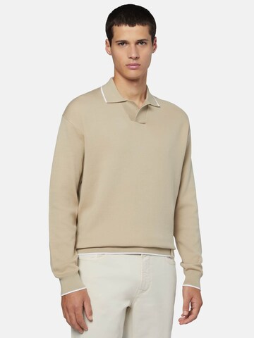 Sweat-shirt Boggi Milano en beige : devant