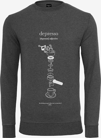 Sweat-shirt 'Depresso' MT Upscale en gris : devant