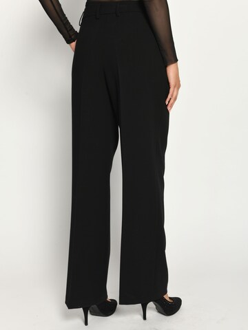 White Label by RoFa Regular Pleat-Front Pants in Black