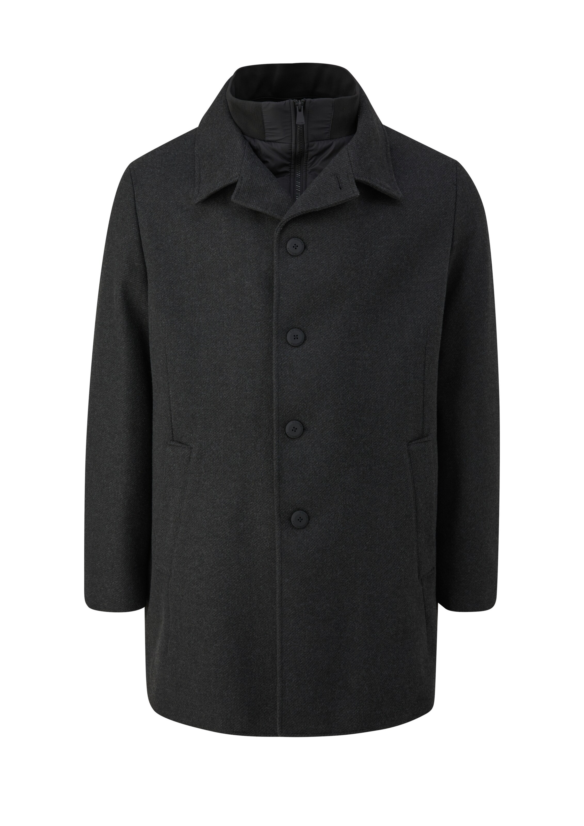 s.Oliver Men Big Sizes Mantel in Grau: Vorderseite