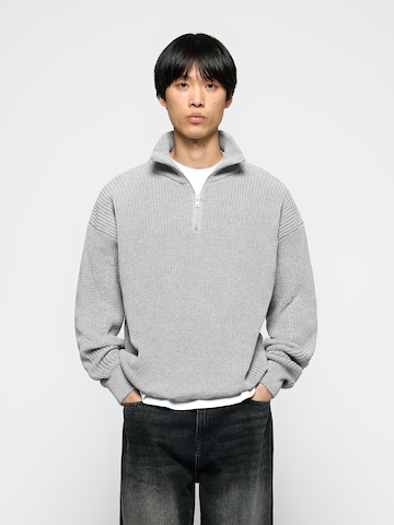 Burocs Sweater 'Knit Half-Zip' in Grey
