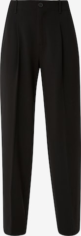 s.Oliver Wide leg Pleat-front trousers in Black: front