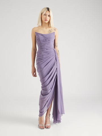 Unique Вечерна рокля в лилав: отпред