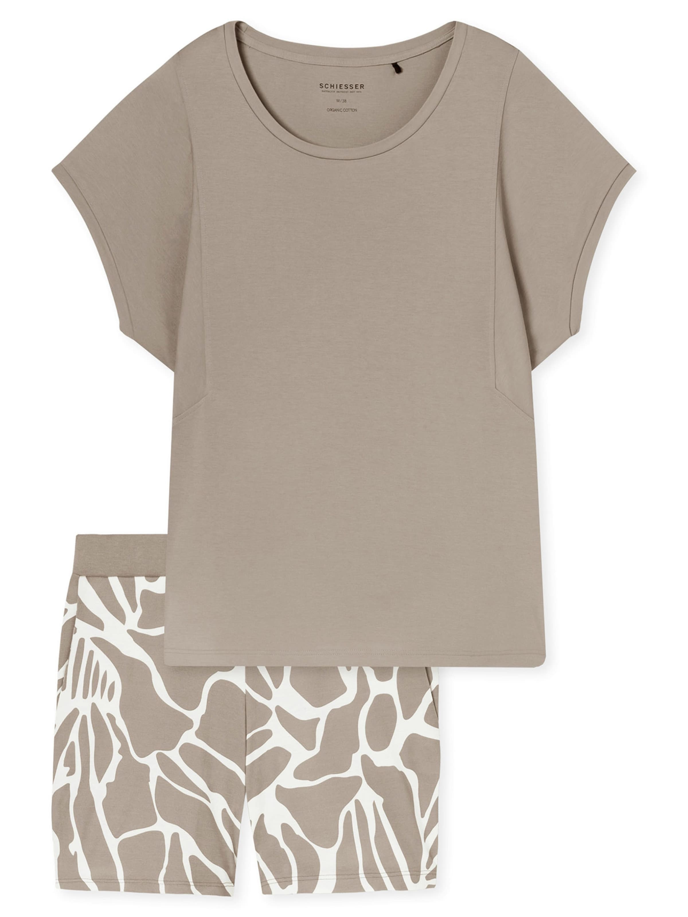 SCHIESSER Korte pyjama in Beige: voorkant