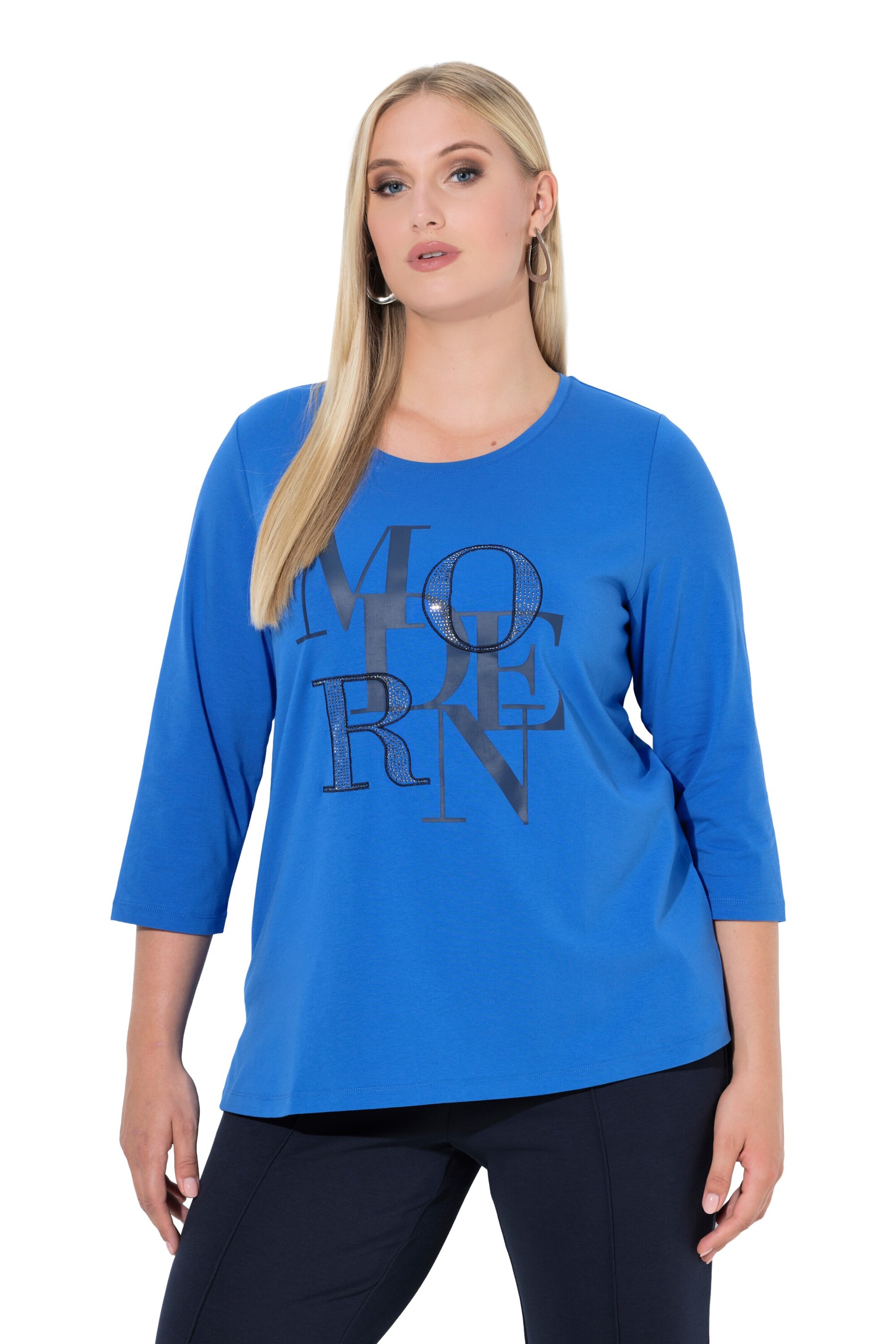 Ulla Popken Shirt in Blauw: voorkant