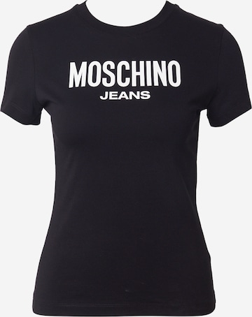 Tricou de la Moschino Jeans pe negru: față