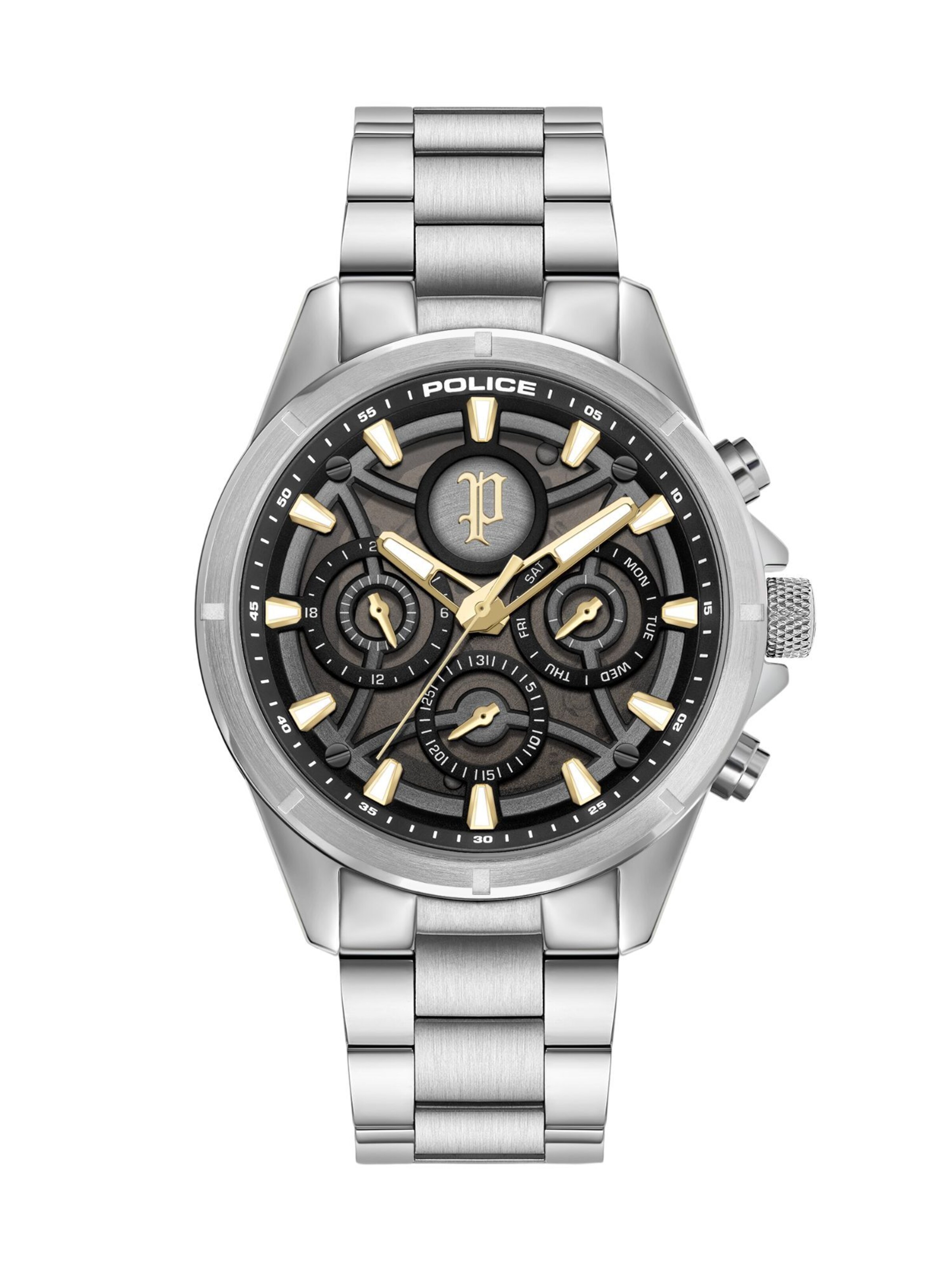 POLICE Analog Watch 'Defender' in Silver: front