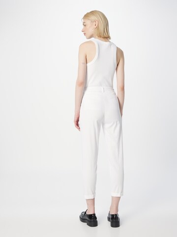 Sisley Slimfit Spodnie w kant w kolorze biały