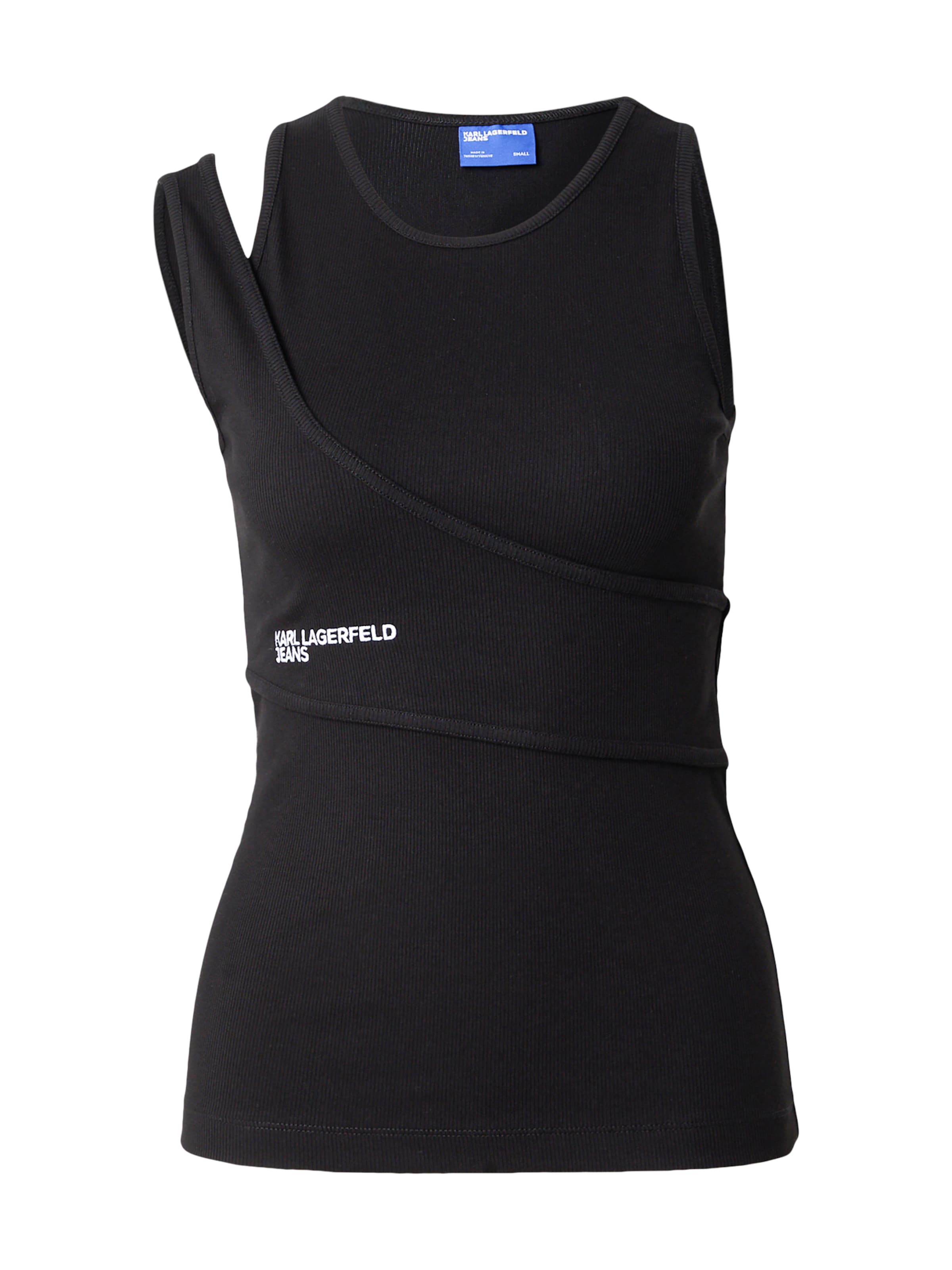 KARL LAGERFELD JEANS Top in Schwarz: Vorderseite