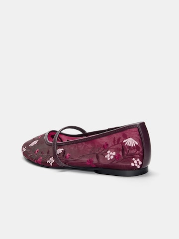 Pull&Bear Strap ballerina in Red