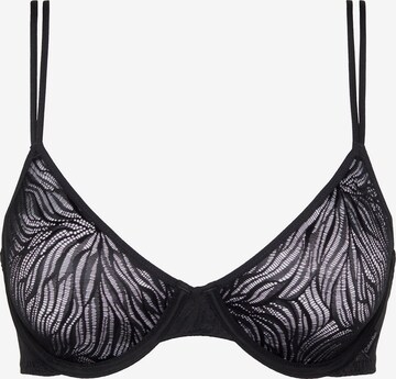 Invisible Soutien-gorge 'Sheer Marquisette' Calvin Klein Underwear en noir : devant