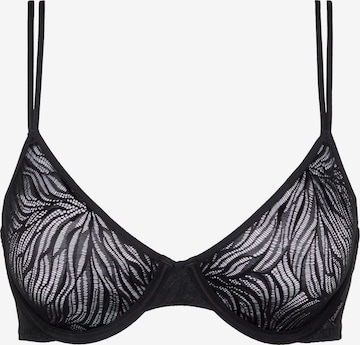 juoda Calvin Klein Underwear Marškinėliai Liemenėlė 'Sheer Marquisette': priekis