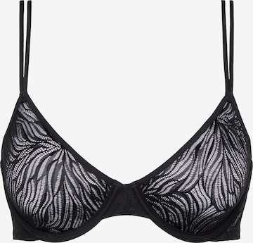 Calvin Klein Underwear - Soutien de tecido Soutien 'Sheer Marquisette' em preto: frente