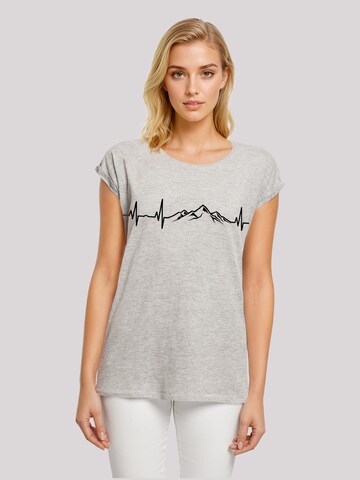 F4NT4STIC Shirt 'Mountain Heartbeat' in Grey: front