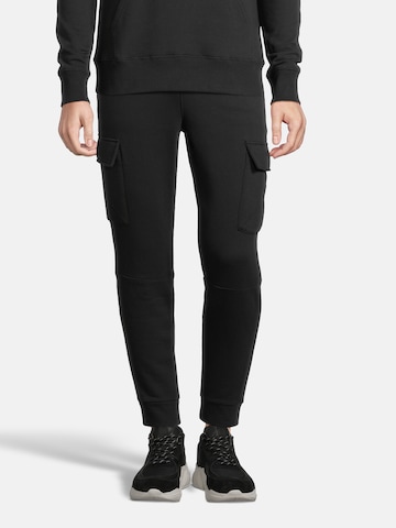 AÉROPOSTALE Tapered Cargo trousers 'HYBRID' in Black: front