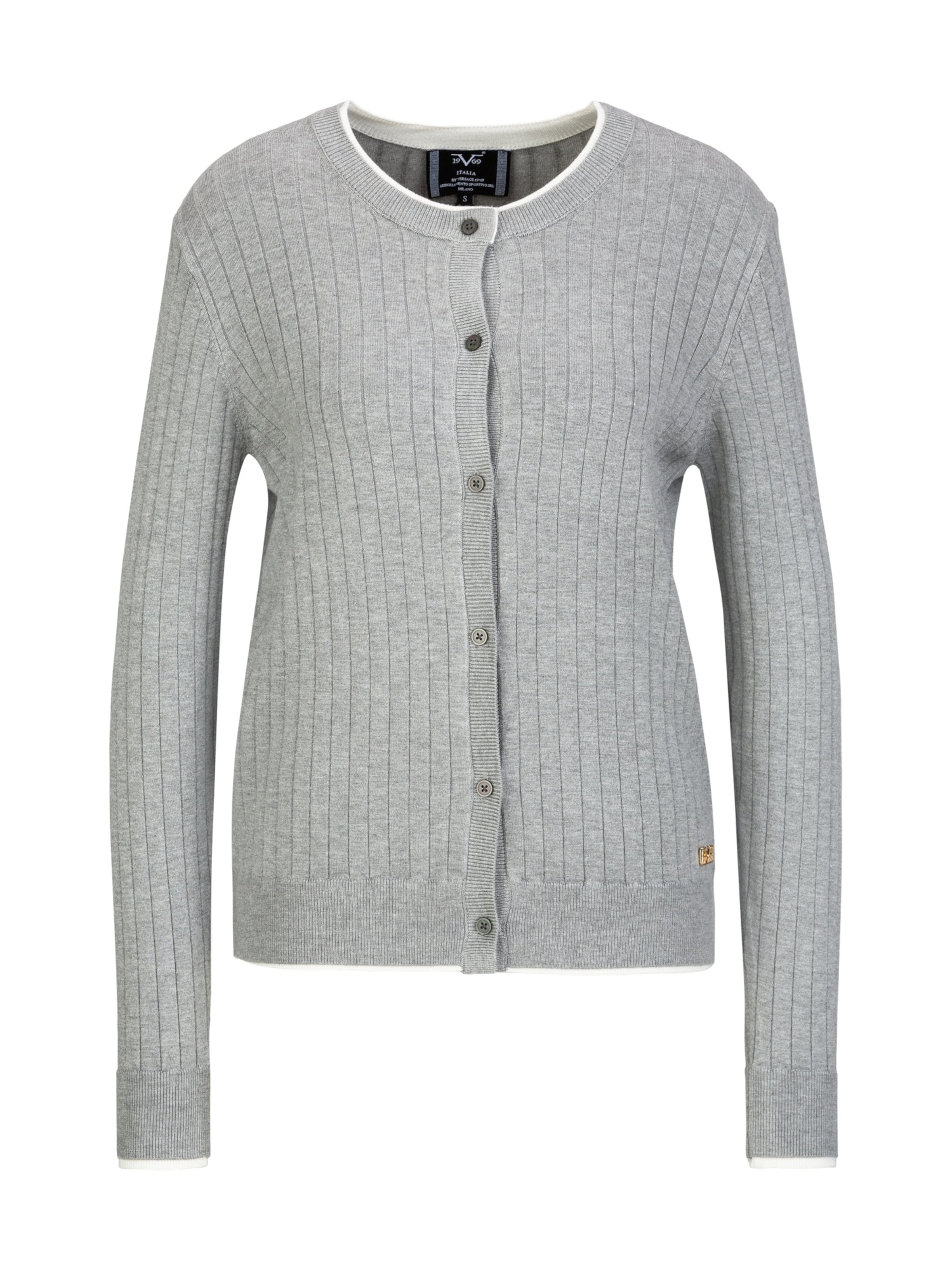 19V69 ITALIA Strickjacke 'Caro' in Grau: Vorderseite